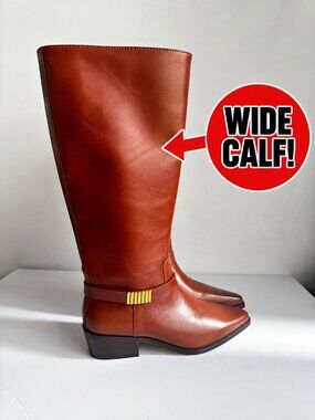 Vince Camuto Melise Knee High Riding Leather Boot 11M WIDE CALF